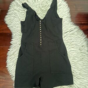 Classic Black One Piece with Button Detail